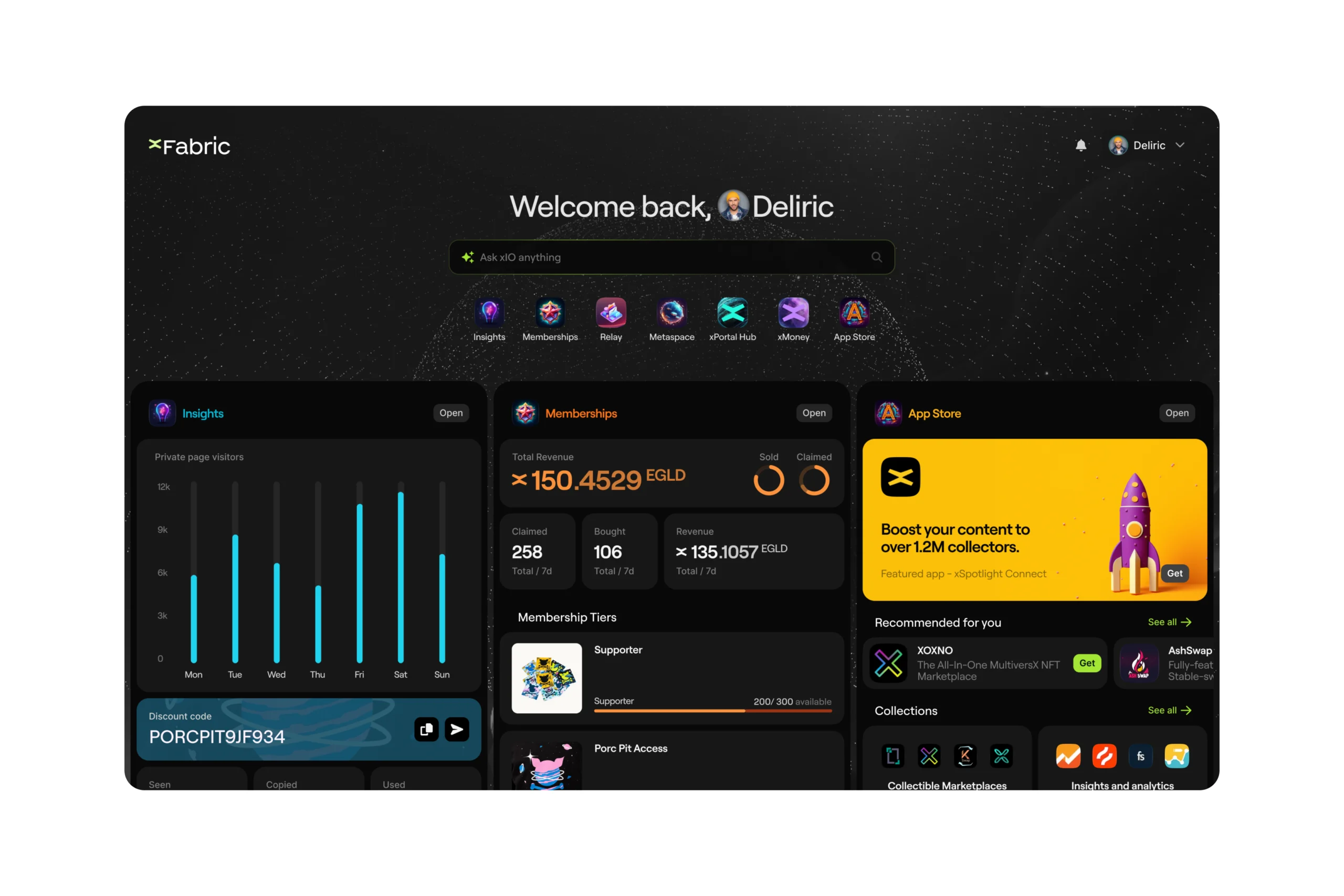 xFabric unified dashboard for managing decentralized business operations
