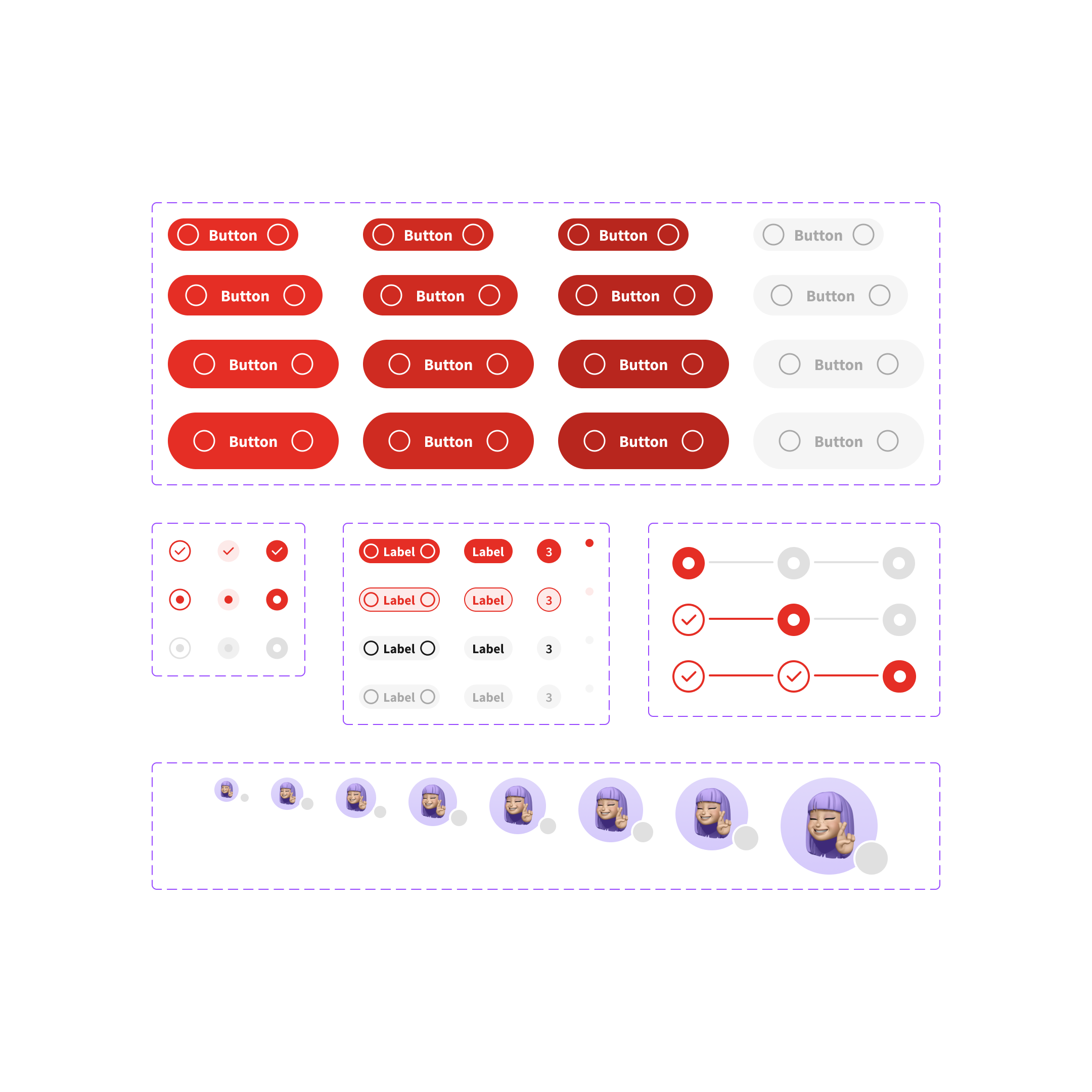 Doraly design system containin over 200 components for development and design team