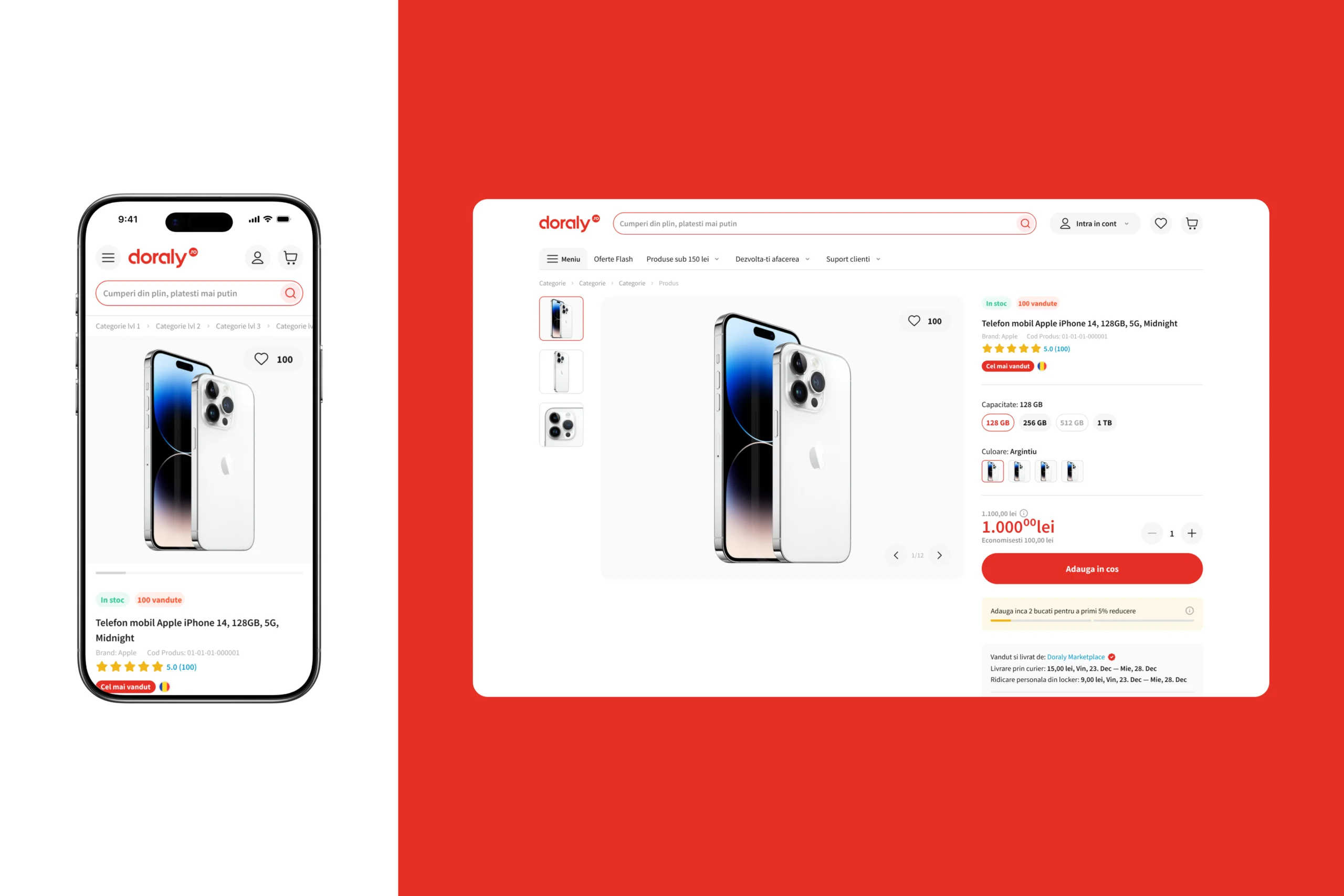 Doraly e-commerce homepage showing curated product collections